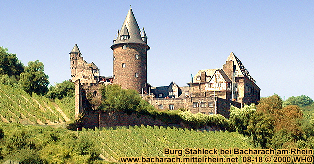 Burg Stahleck bei Bacharach am Rhein  WHO, 19. August 2000
